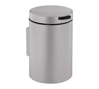 Relaxdays Cestino da Bagno da Muro, 3 L, Chiusura Automatica, Secchio Interno Estraibile, Bidone in Acciaio Inox, Beige