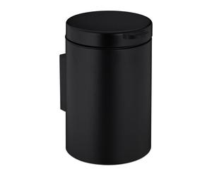 Relaxdays Cestino da bagno nero a parete 5 litri