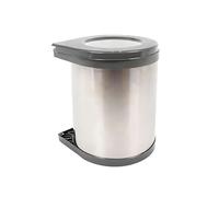 Relaxdays Cestino da incasso 14 l, HxBxT 32,5x28x34 cm, acciaio inox, secchio interno, per anta, cucina, argento