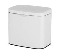 Relaxdays - Cestino da parete 4 l, da appendere o incollare, bianco | Con secchio interno, metallo, per cucina o bagno