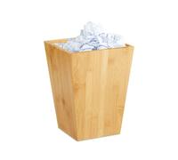 Relaxdays Cestino Gettacarte, Rettangolare 6L, senza Coperchio, Bidone per Cameretta & Ufficio, per Scrivania, Naturale