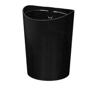 Relaxdays Cestino Gettacarte in Legno, Pattumiera Rotonda con Anello Sacchetto Rifiuti, Cesto 9 L, HxD 30x23 cm, Nero