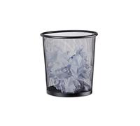 Relaxdays Cestino gettacarte in metallo rete pattumiera carta portarifiuti da tavolo Ø 23 cm alto 24 cm nero