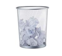 Relaxdays Cestino gettacarte metallo grande pattumiera portarifiuti da ufficio 20 litri Ø 30 cm alto 35 cm argento