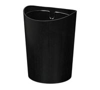 Relaxdays Cestino gettacarte legno – Pattumiera rotonda con anello per sacchetto 9 L 30x23 cm nero