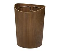 Relaxdays Cestino Gettacarte in Legno, Pattumiera Rotonda, Anello per Sacchetto Rifiuti, Cesto 9 L, HxD 30x23 cm Marrone