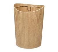 Relaxdays Cestino Gettacarte in Legno, Pattumiera Rotonda, Anello Sacchetto Rifiuti, 9 L, HxD 30x23 cm, Marrone Chiaro