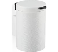 Relaxdays Cestino da Bagno da Muro, Pattumiera 3 L, Chiusura Automatica Secchio Interno Estraibile, in Ferro, Bianco