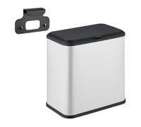 Relaxdays Pattumiera da Appendere in Cucina, Cestino 5 L, Secchio Umido Estraibile, Cesto Bagno, Ferro, Plastica, Bianco, 20% 60%