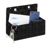 Relaxdays Cestino Portaoggetti, da Appendere, Organizer per Bagno, Corridoio, Camera da Letto, HLP: 20x25x15 cm, Nero