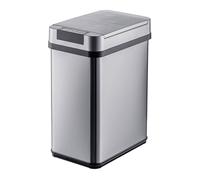 Relaxdays Cestino sensore, 12 L, coperchio automatico, porta sacchetti, acciaio inox, per cucina, argento