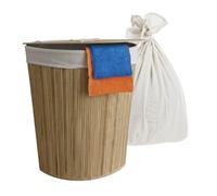 Cesto portaroba angolare pieghevole con coperchio in bambù sacco lavabile 80L