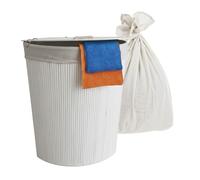 Cesto portaroba angolare pieghevole con coperchio in bambù sacco lavabile 80L