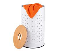 Relaxdays Cesto biancheria bianco con coperchio