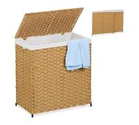 Cesto Bucato Contenitore 110 L Portabiancheria Raccogli Biancheria Sporca Rattan