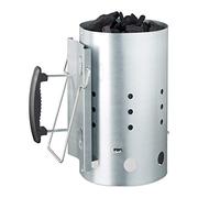 Relaxdays Ciminiera di Accensione, in Acciaio, Accendi Carbonella per Barbecue, Accessori BBQ, HxD: 30 x 19 cm, Argento