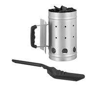 Set 2 accessori grigliata ciminiera accensione barbecue paletta raccogli cenere