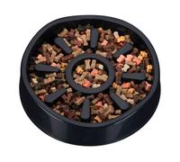 Relaxdays Ciotola Anti-Ingozzamento per Cani, Mangiatoia per una Lenta Assunzione del Cibo, Antiscivolo, 900 ml, Nero