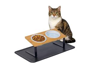 Relaxdays Ciotola gatto rialzata ceramica