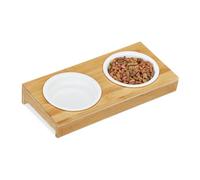Ciotola rialzata per gatti Portaciotole in bambù 700 g 2 ciotole 200 ml