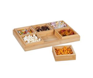 Relaxdays Ciotole per snack con vassoio da portata