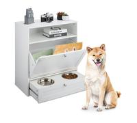 Ciotole Cani Rialzate Armadietto Stazione Cibo Funzionale HxLxP: 68 x 60 x 33 cm