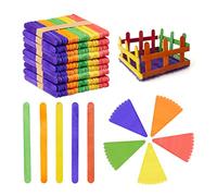 Relaxdays Colorati Bastoncini di Legno, Set, Legnetti per DIY e Fai da Te, Decorazione, Bambini, 11,5x1, 500 pz