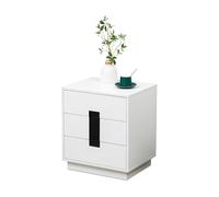 Relaxdays Comò, HxLxP: 56 x 50 x 40 cm, 3 cassetti, camera, ingresso, abbigliamento, libri, comodino, bianco/nero