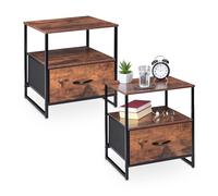 Comodini Cassetti Tavolino Laterale Divano Camera Letto HLP: 50x45x42,5 cm Set 2