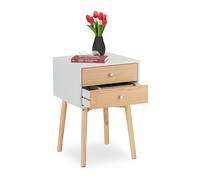Comodino Tavolino da letto Mobiletto scandinavo Cassetto laterale 2 cassetti