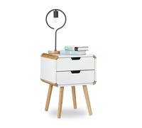 Comodino a 2 cassetti Mobiletto scandinavo Cassettiera moderna Tavolino da notte