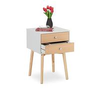 Comodino Tavolino da letto Mobiletto scandinavo Cassetto laterale 2 cassetti