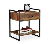 (TG. 50x43x37 cm) Relaxdays Comodino con Cassetto, Industrial, Tavolino da Divan