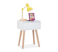 Comodino in design scandinavo Tavolino da notte Contenitore per oggetti Bianco