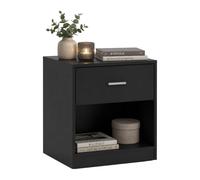 Relaxdays comodino con cassetto e vano aperto, nero | dimensioni AxLxP: 41x39x28cm