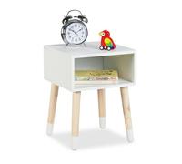 Comodino Notte Cameretta Bambini Tavolino Letto Scomparto 40x30x30cm Legno MDF