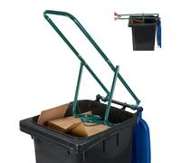 Relaxdays bidone della Spazzatura, compressore, plastica, pressa per rifiuti Domestici, Acciaio, Verde Compattatore, Trash Compactor, Manuale, 1 pz