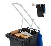 Relaxdays Compattatore Rifiuti Domestico, Trash Compactor, Pressa Manuale per Bidone della Spazzatura, Acciaio, Grigio, 95 cm