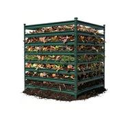 Relaxdays compostiera Acciaio zincato, biocompostiera da Giardino HxLxP: 90x90x90 cm, 729 l