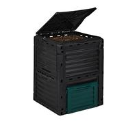 Compostiera da giardino Contenitore per compostaggio 6,5 kg Nero 230 L