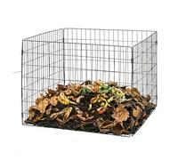 Relaxdays compostiera in Metallo per Giardino, Rete Metallica, 70x90x90 cm, 560 L, Nera