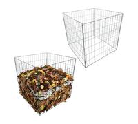Relaxdays Compostiera metallo, set da 2, giardino, 76x76x76 cm, rete acciaio verniciata, verde