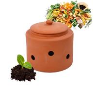 Relaxdays Compostiera per lombrichi da interrare, 3L, scarti di Cucina, Coperchio, Giardino &