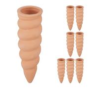 Relaxdays Coni da Irrigazione a Goccia, Set da 8, Conetti per Bottiglie Pet da 1,5 L, Irrigatore per Piante, Terracotta, Ceramica