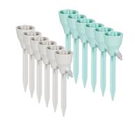 Relaxdays Coni per l'Irrigazione a Goccia, Set da 12 Annaffiatori per Bottiglie Dosatori Acqua con Valvola, Grigio Menta