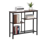 Relaxdays Consolle per ingresso Industriale 4 ripiani Metallo/MDF 75x80x22 cm Marrone/Nero