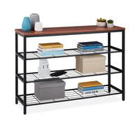 Relaxdays Consolle Ingresso, 4 Ripiani, Tavolino Corridoio e Salotto, Metallo e