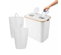 Relaxdays Contenitore per Bottiglie vuote, 140 L, Bianco | Fino a 60 2 sacchetti interni