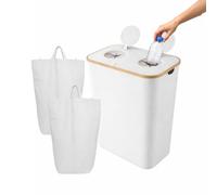 Relaxdays Contenitore per Bottiglie vuote, 170 L, Raccoglitore, Bianco | Fino a 60 2 sacchetti interni