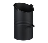 Secchio Porta Carbone 12 L Portacenere Camino Contenitore Maniglia Ferro Nero